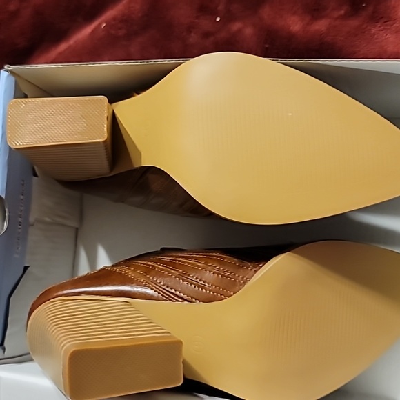 NIB BACKLESS CHUNKY MULES WESTERN WEDGE SIZE 6 - Picture 9 of 14